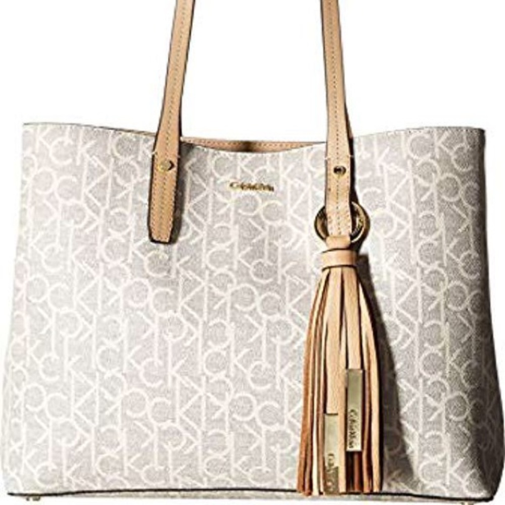 Calvin Klein Maggie tote- missing CK fray chain